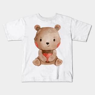 Cute Valentines Day Teddy Bear Kids T-Shirt